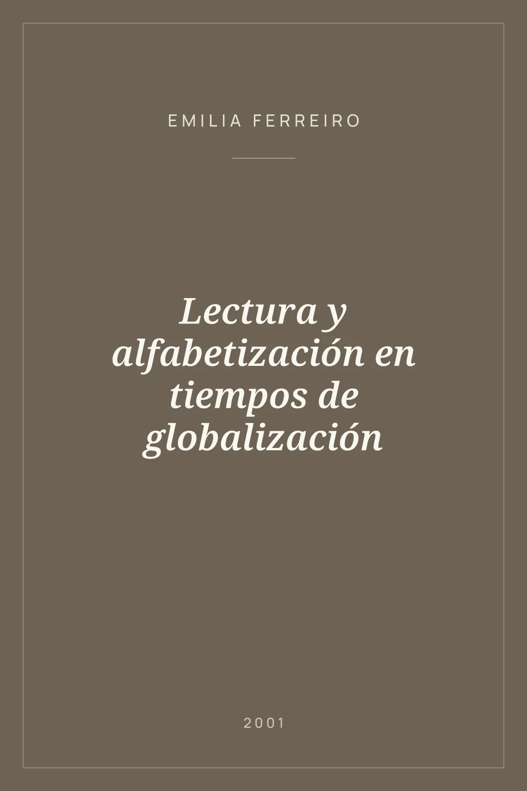 Portada de Lectura y alfabetización en tiempos de globalización