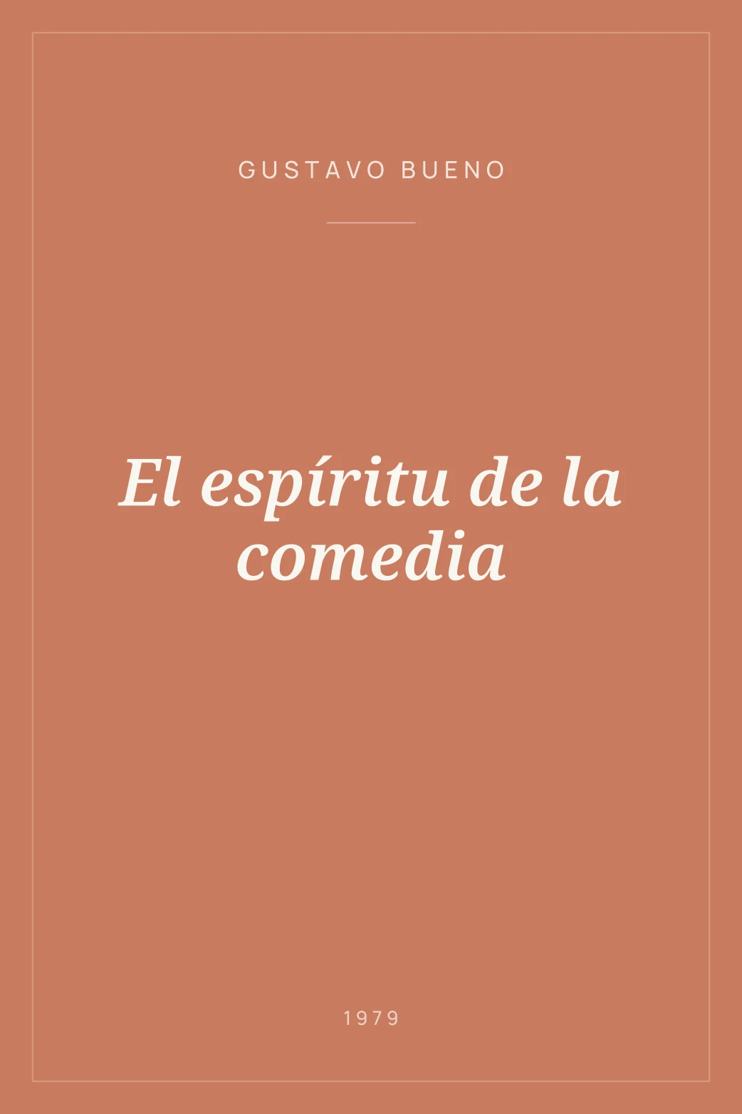 Portada de El espíritu de la comedia