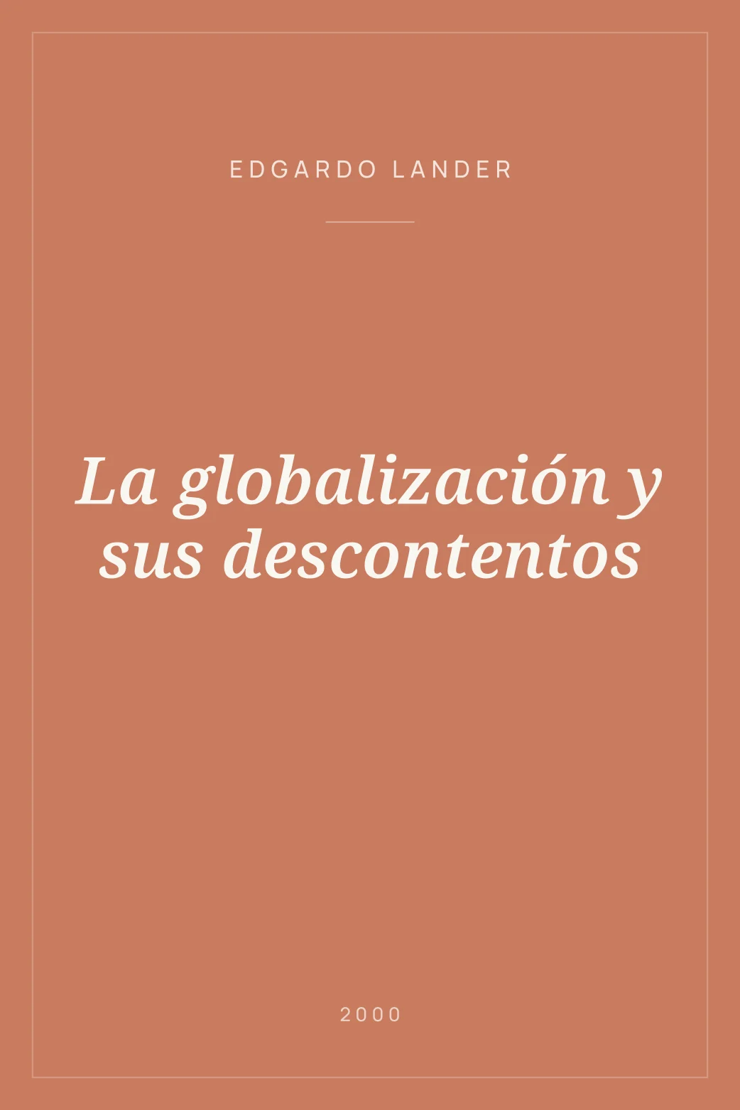 Portada de La globalización y sus descontentos