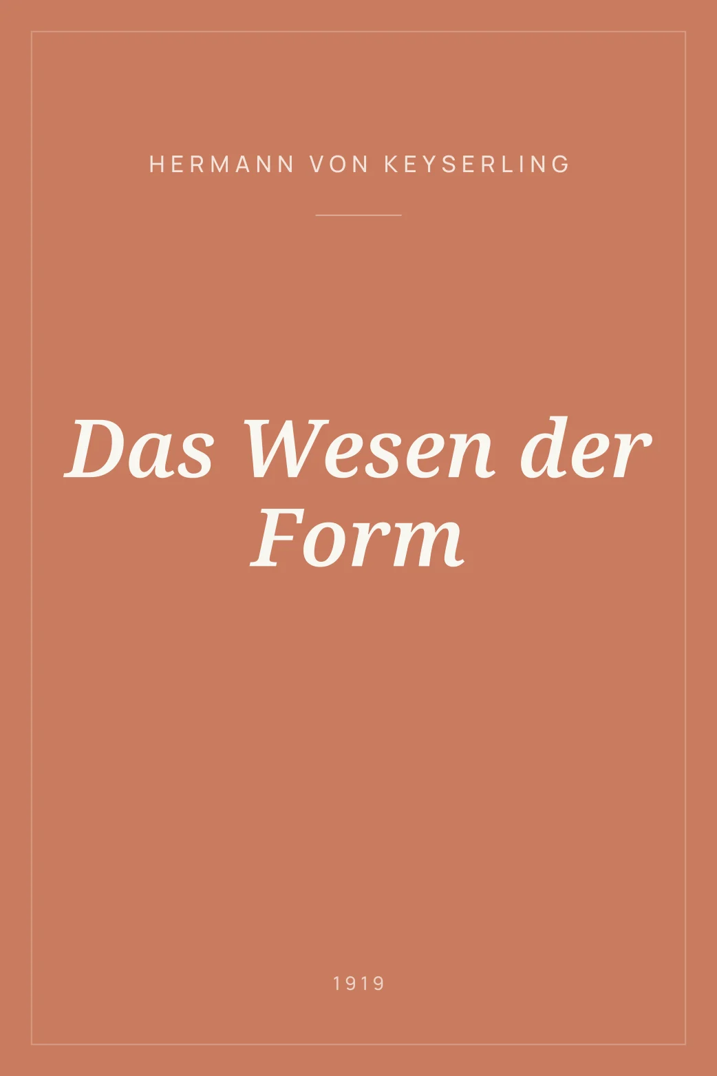 Portada de Das Wesen der Form