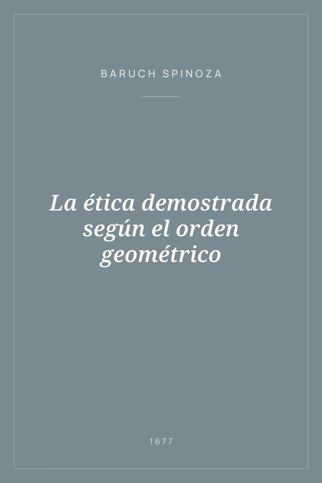 Portada de La ética demostrada según el orden geométrico