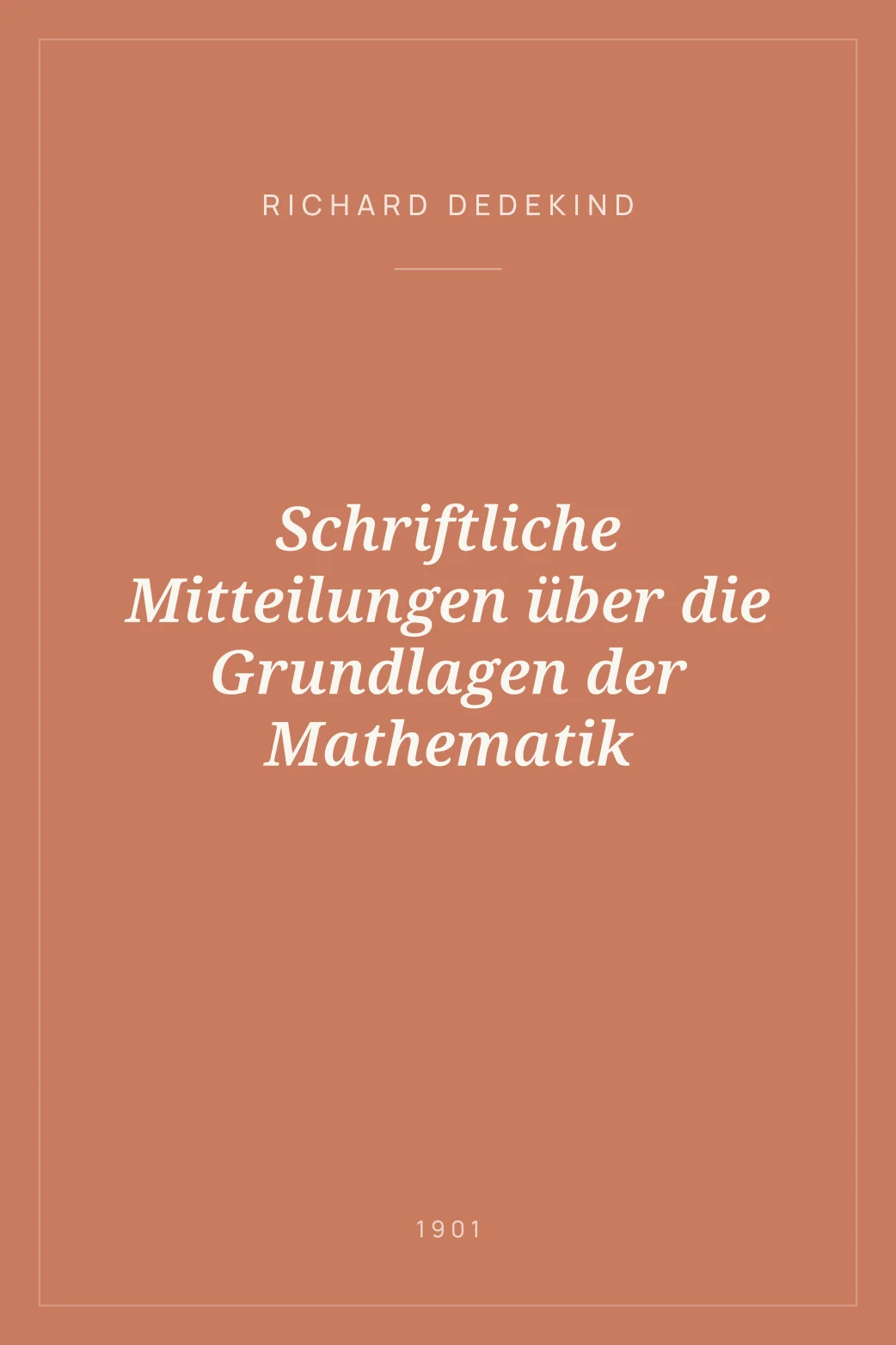 Portada de Schriftliche Mitteilungen über die Grundlagen der Mathematik