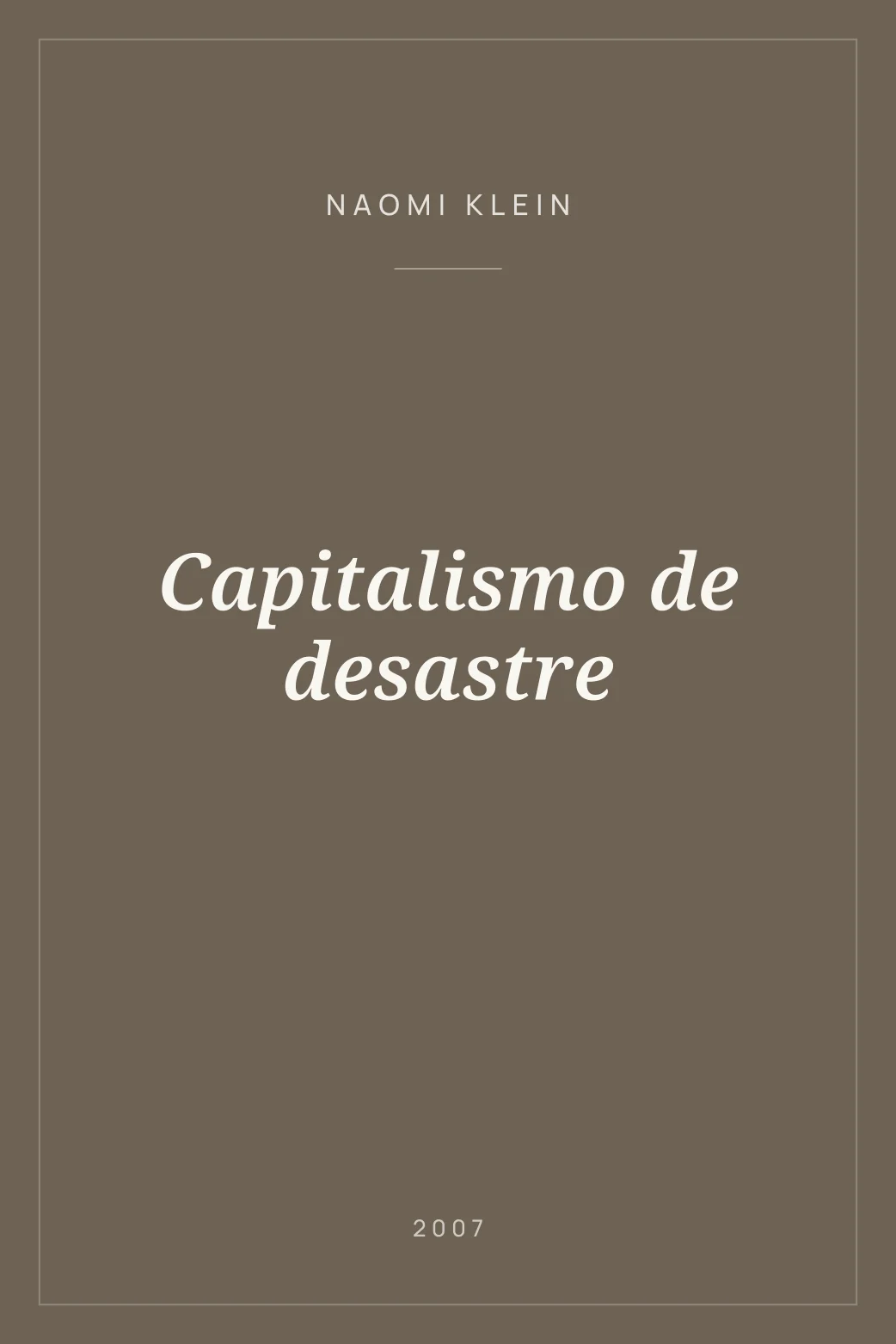 Portada de Capitalismo de desastre