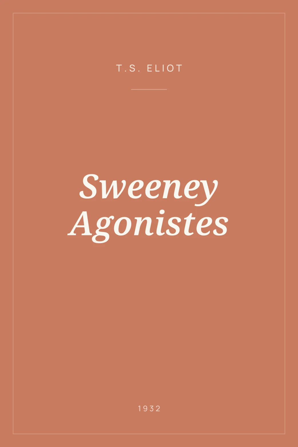 Portada de Sweeney Agonistes