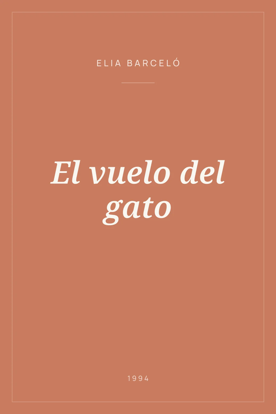 Portada de El vuelo del gato