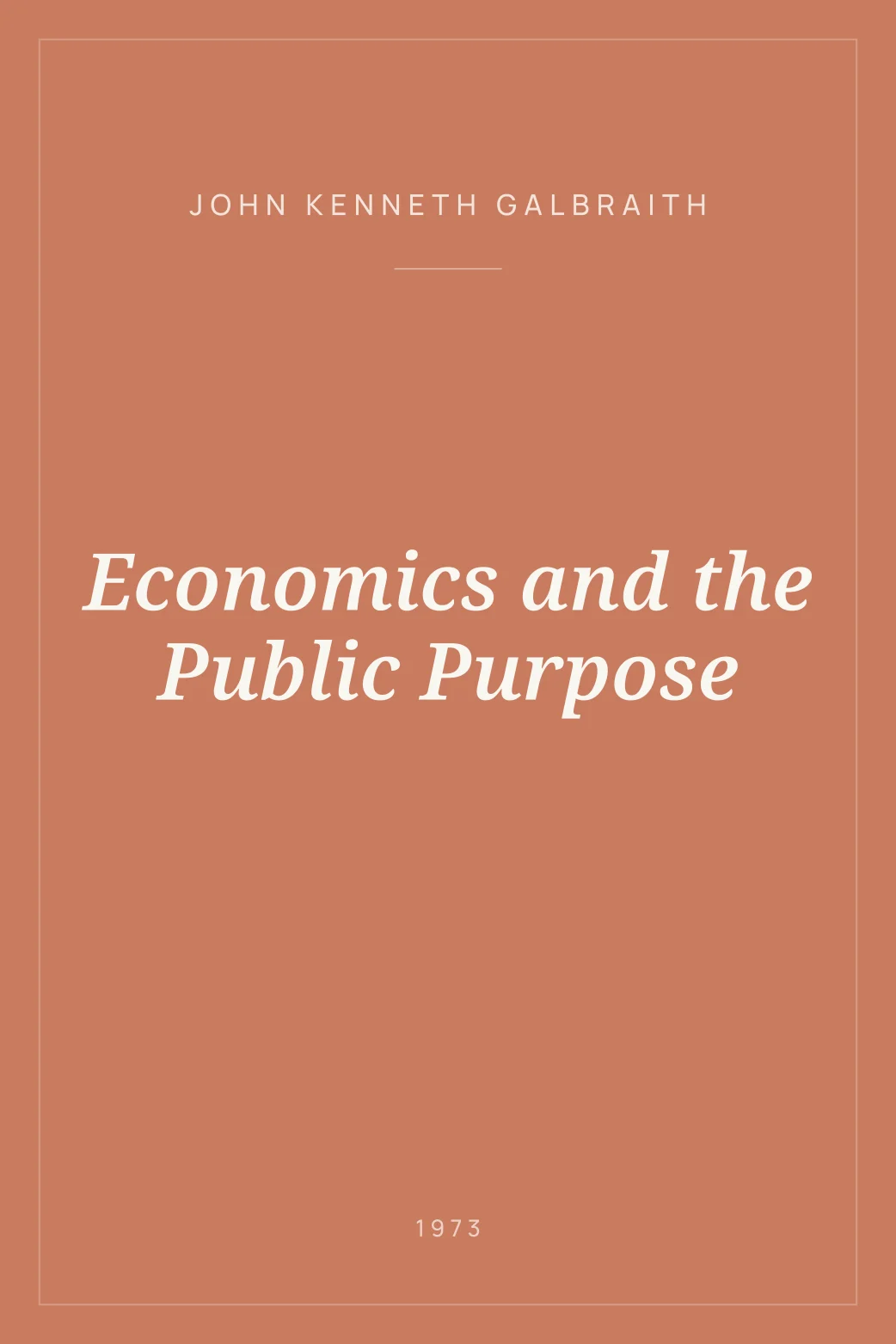 Portada de Economics and the Public Purpose