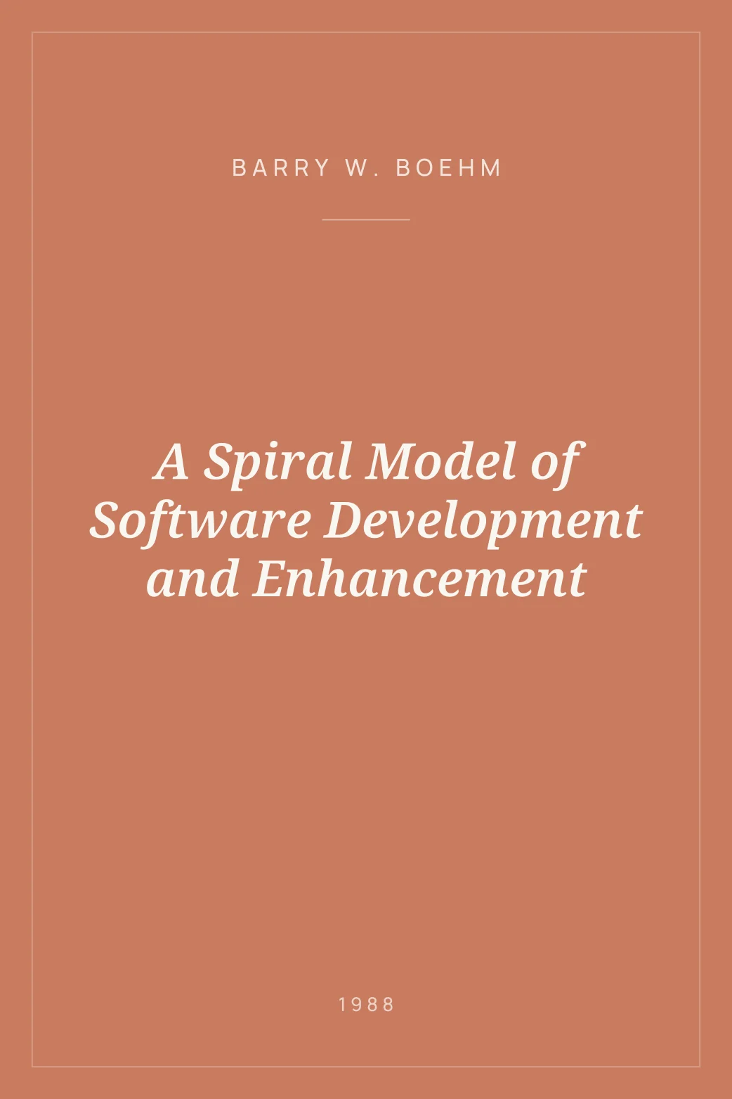 Portada de A Spiral Model of Software Development and Enhancement