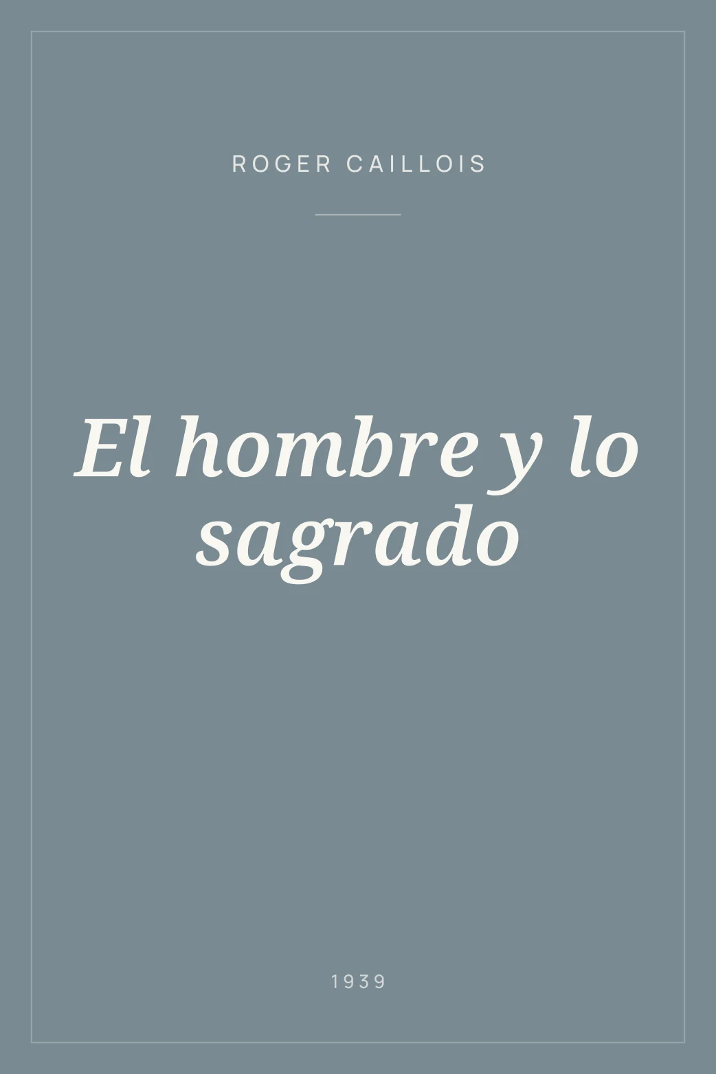 Portada de El hombre y lo sagrado