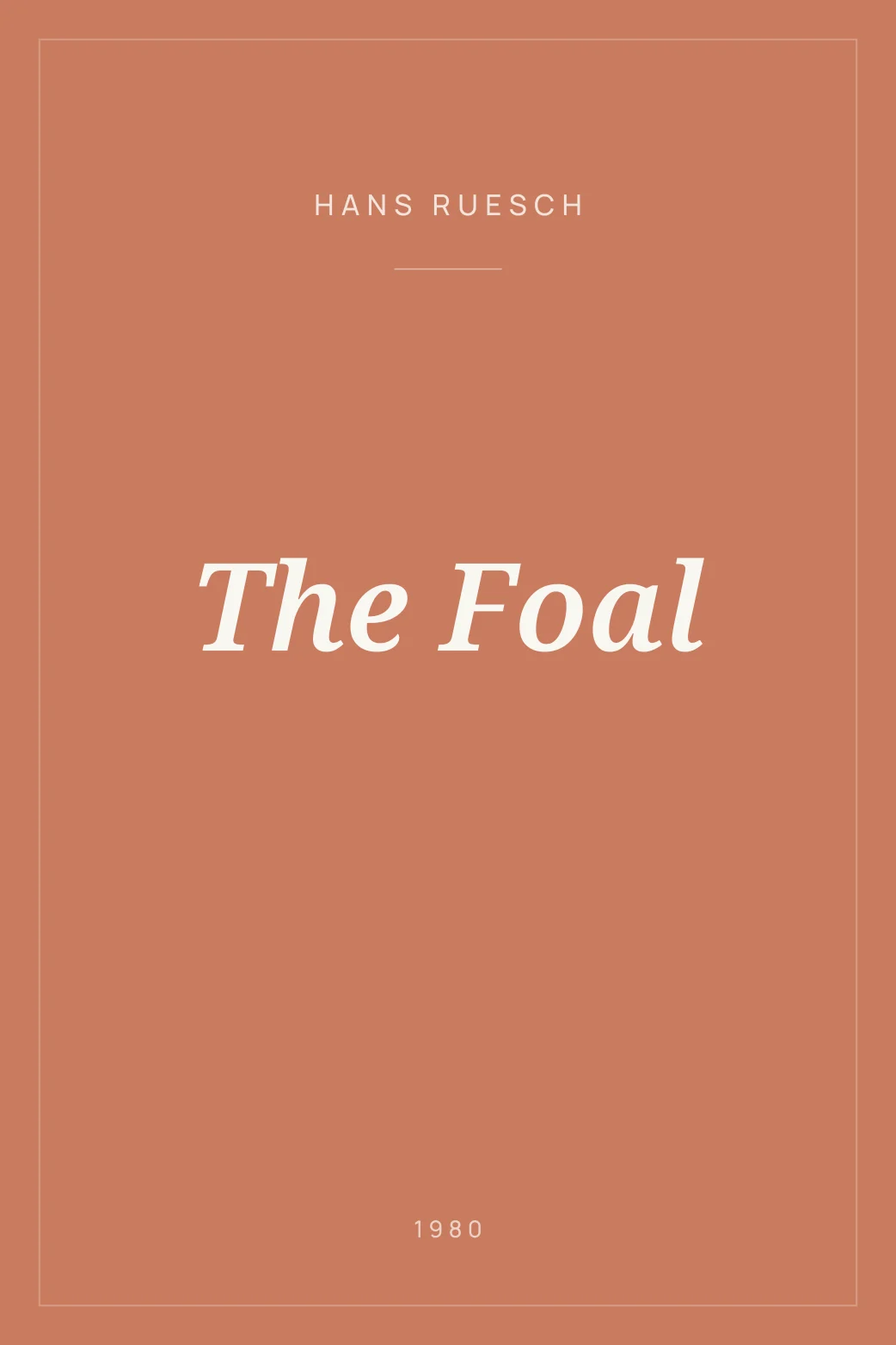 Portada de The Foal