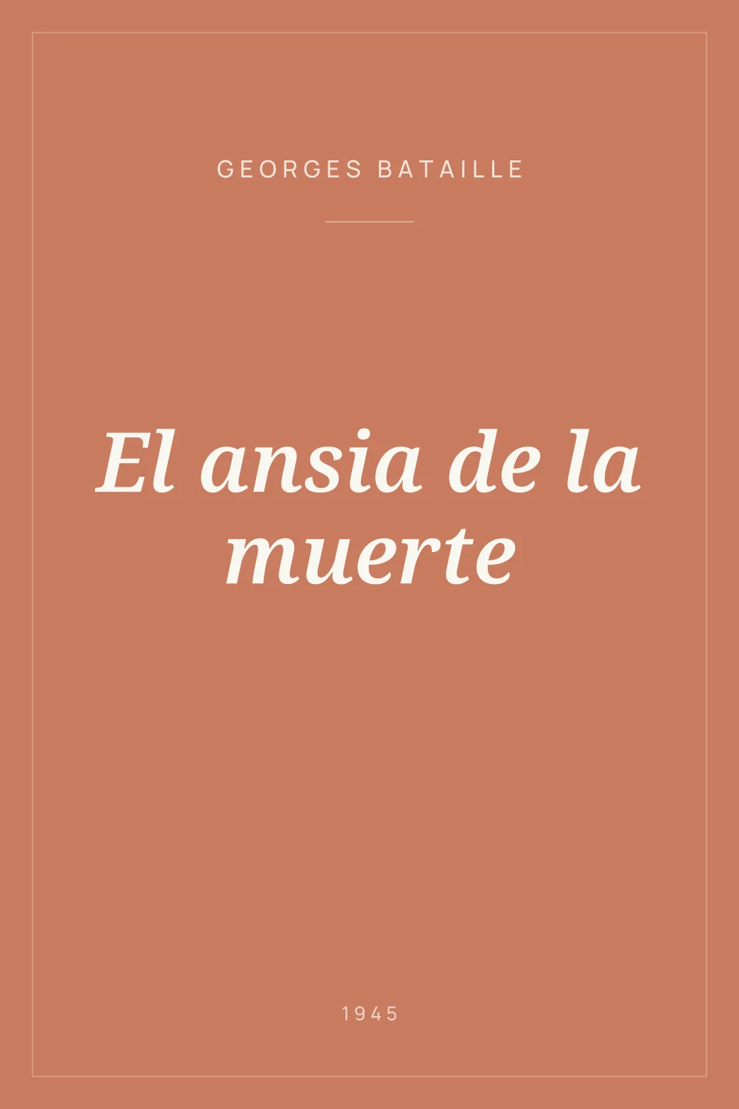 Portada de El ansia de la muerte