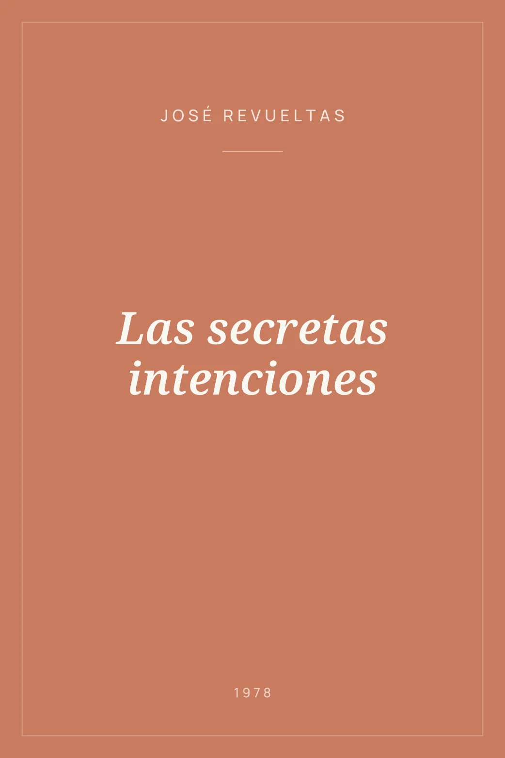 Portada de Las secretas intenciones