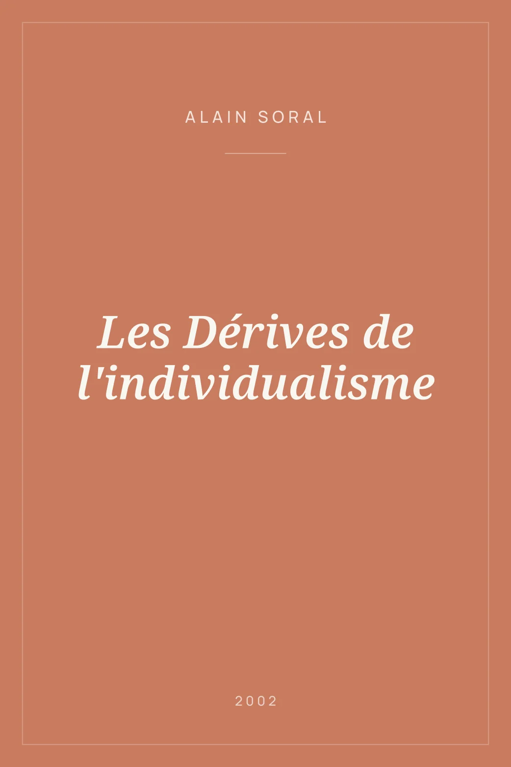 Portada de Les Dérives de l'individualisme