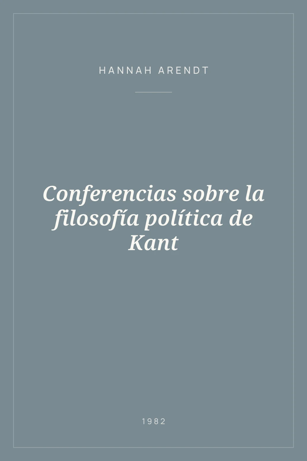 Portada de Conferencias sobre la filosofía política de Kant