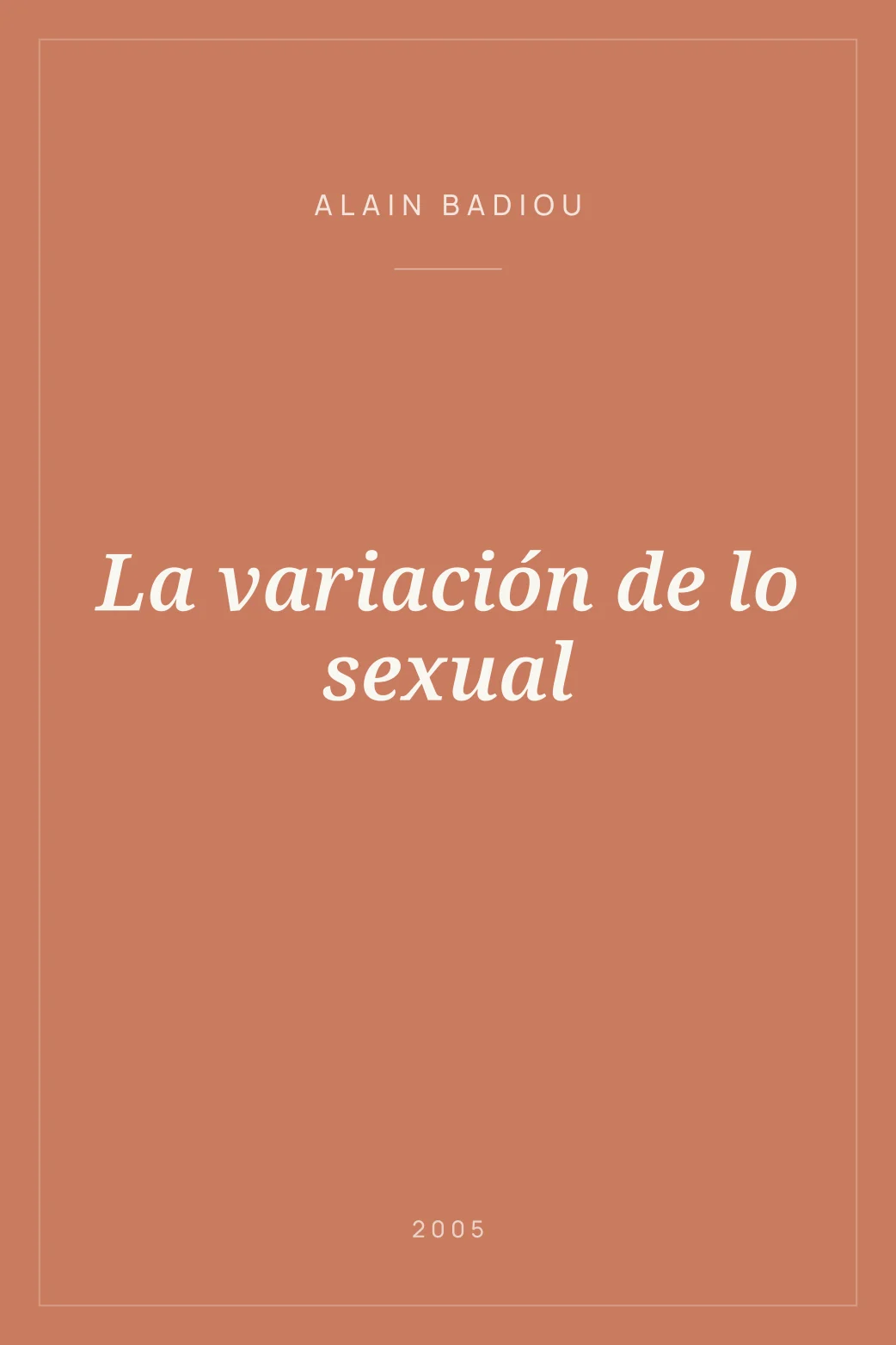 Portada de La variación de lo sexual