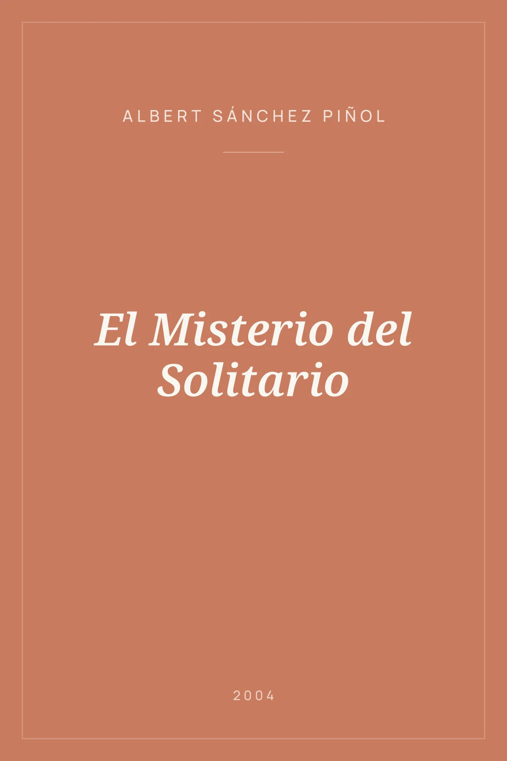 Portada de El Misterio del Solitario