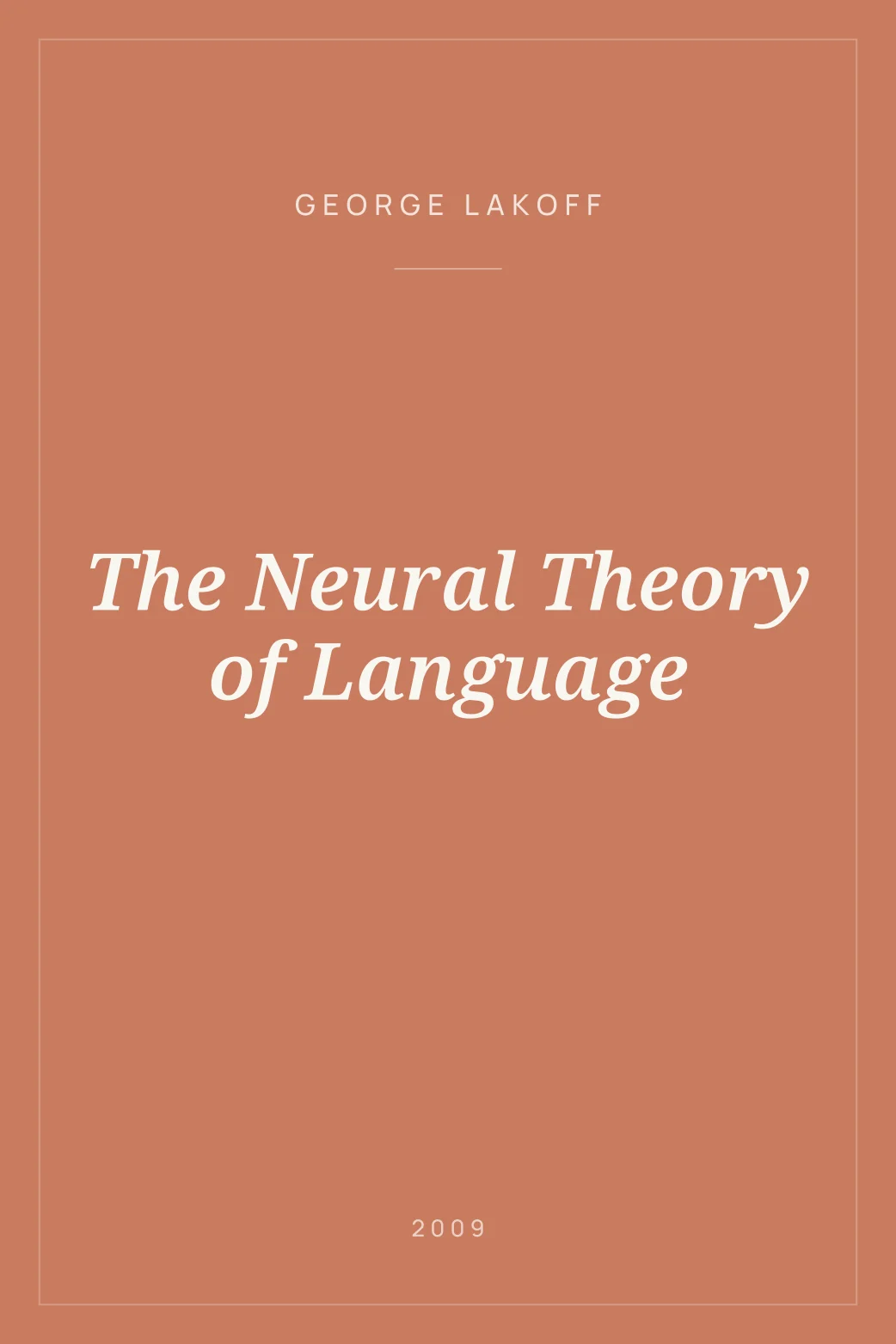 Portada de The Neural Theory of Language
