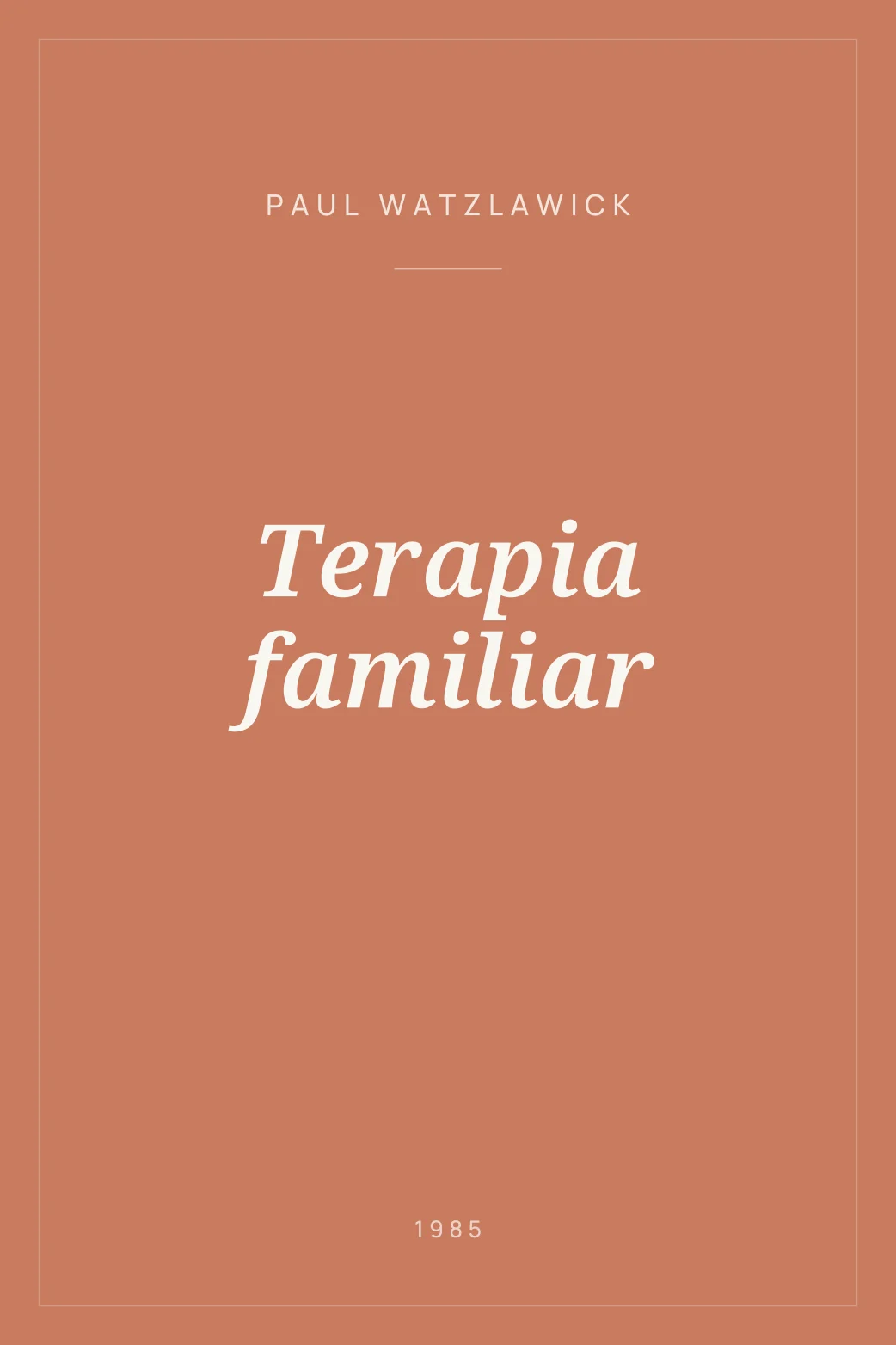 Portada de Terapia familiar