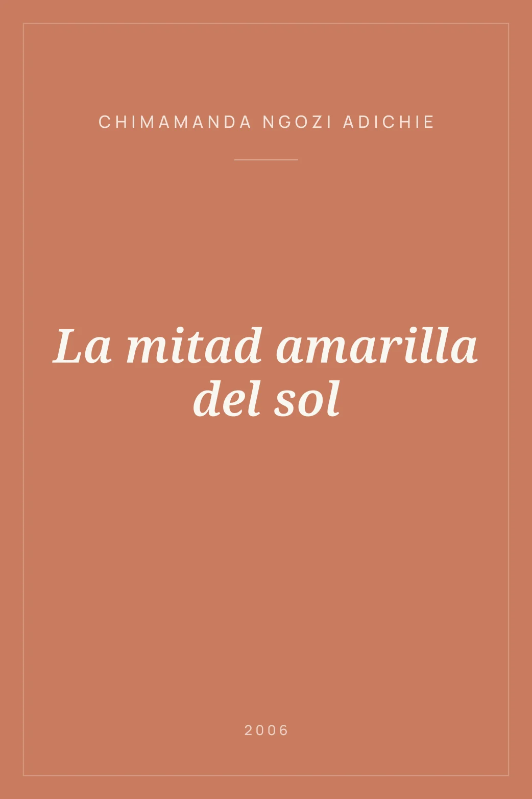 Portada de La mitad amarilla del sol