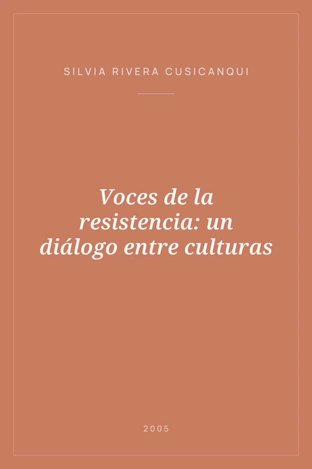 Portada de Voces de la resistencia: un diálogo entre culturas