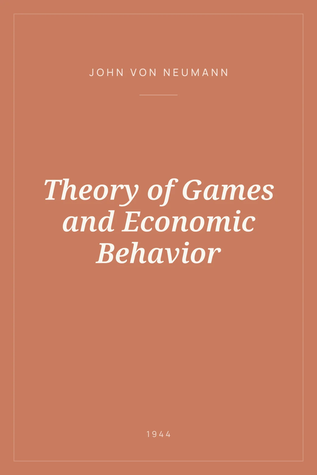 Portada de Theory of Games and Economic Behavior