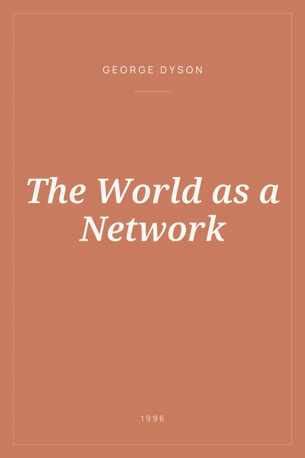 Portada de The World as a Network