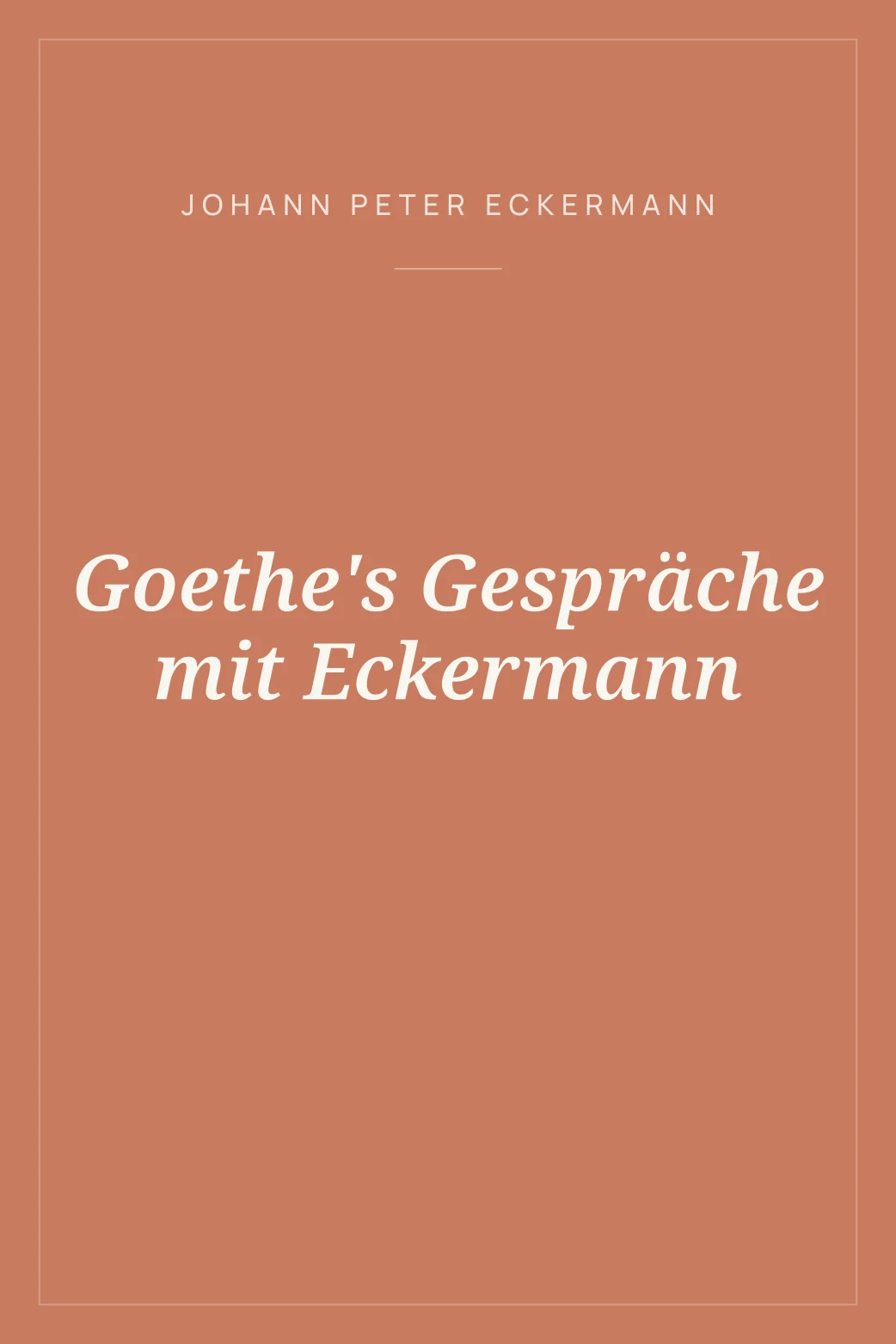 Portada de Goethe's Gespräche mit Eckermann