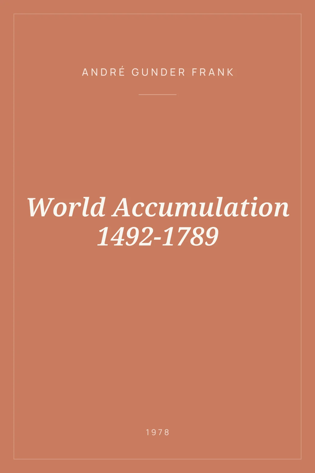 Portada de World Accumulation 1492-1789