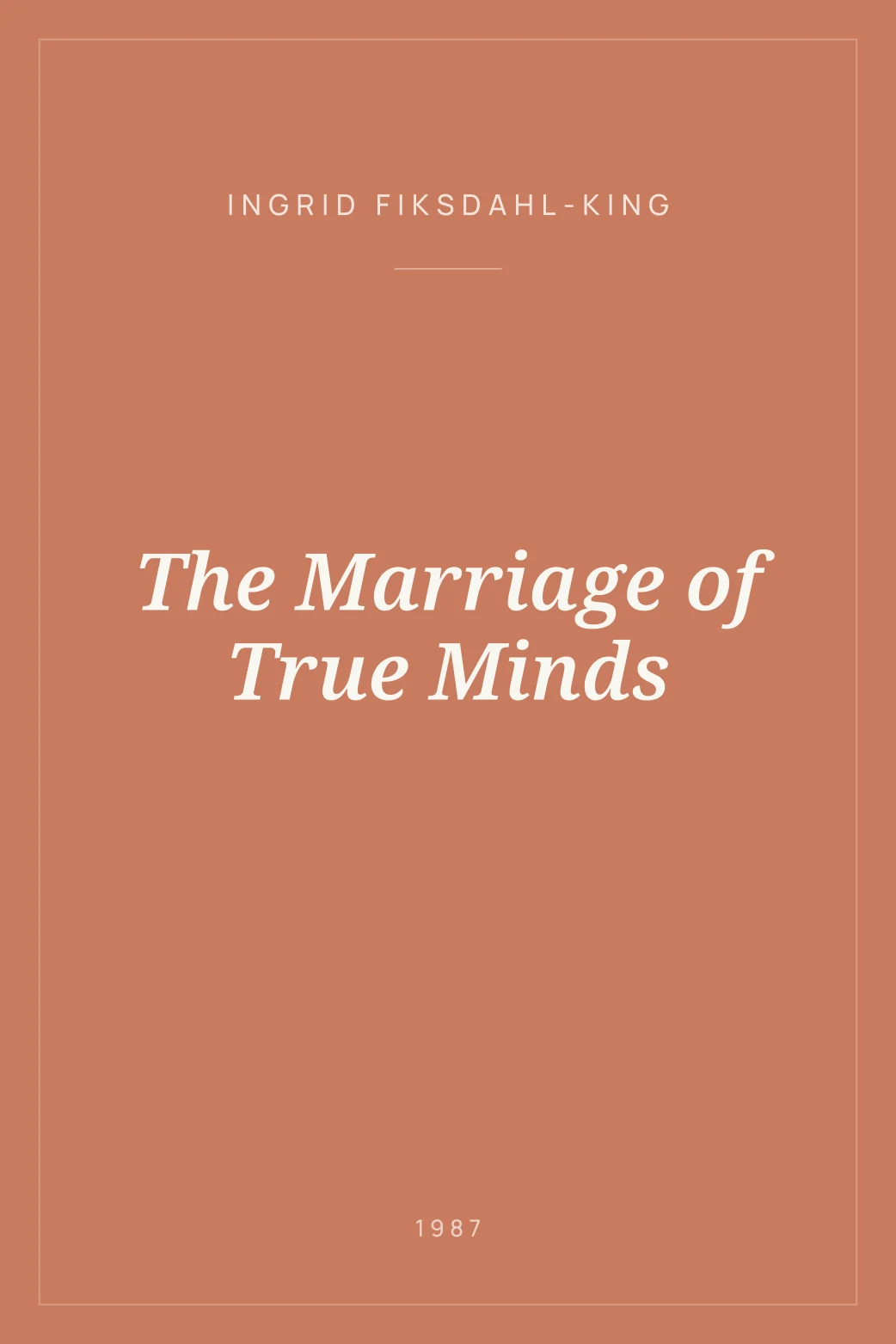 Portada de The Marriage of True Minds