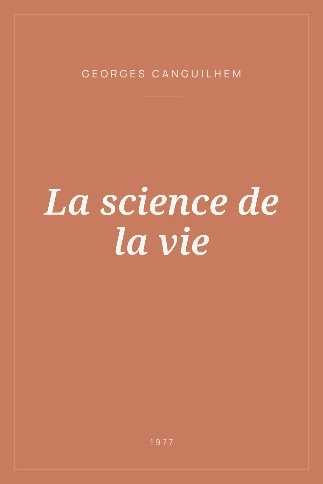 Portada de La science de la vie