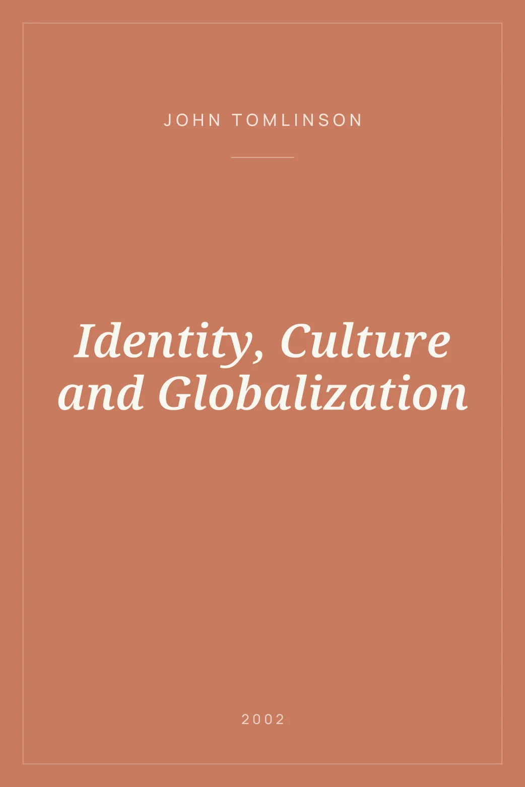 Portada de Identity, Culture and Globalization