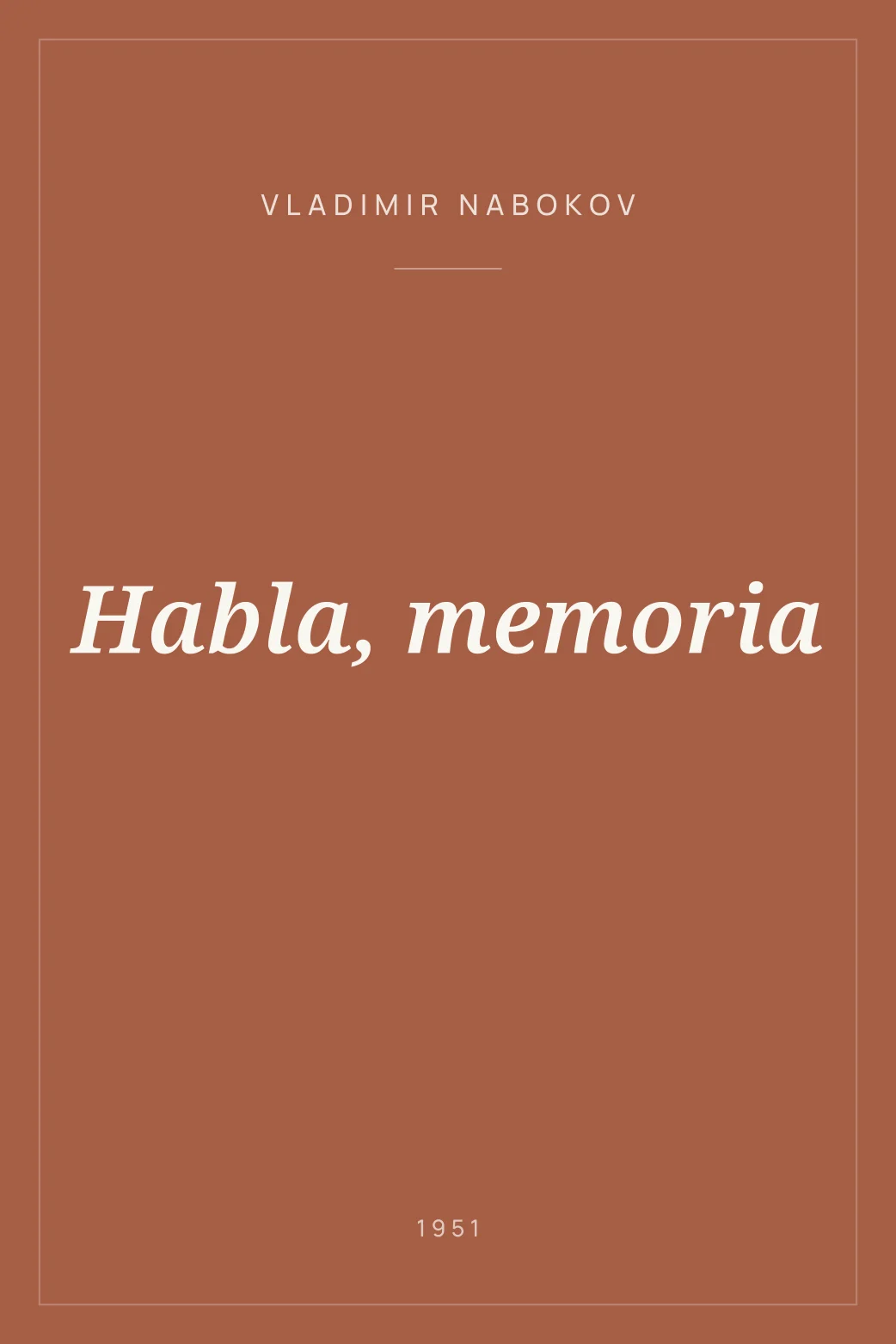 Portada de Habla, memoria