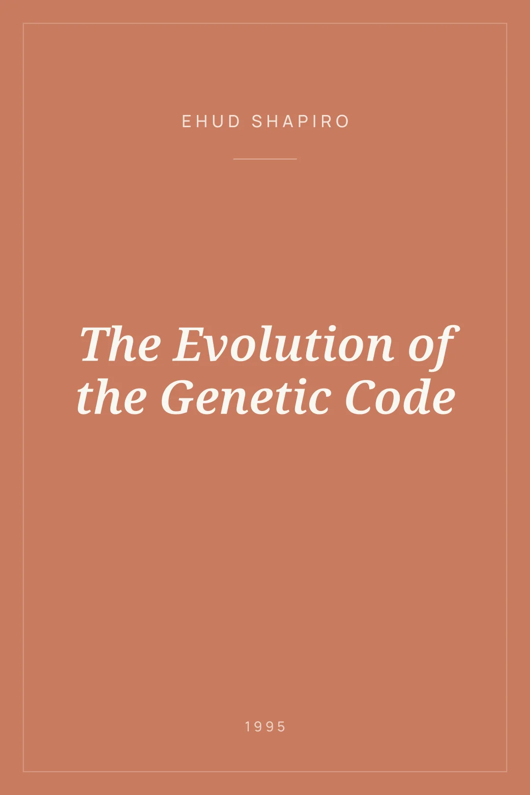 Portada de The Evolution of the Genetic Code