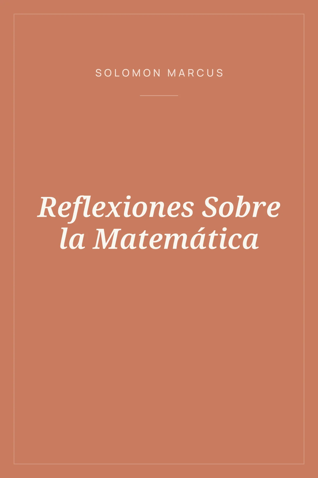 Portada de Reflexiones Sobre la Matemática