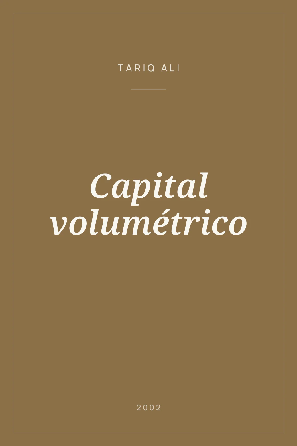 Portada de Capital volumétrico