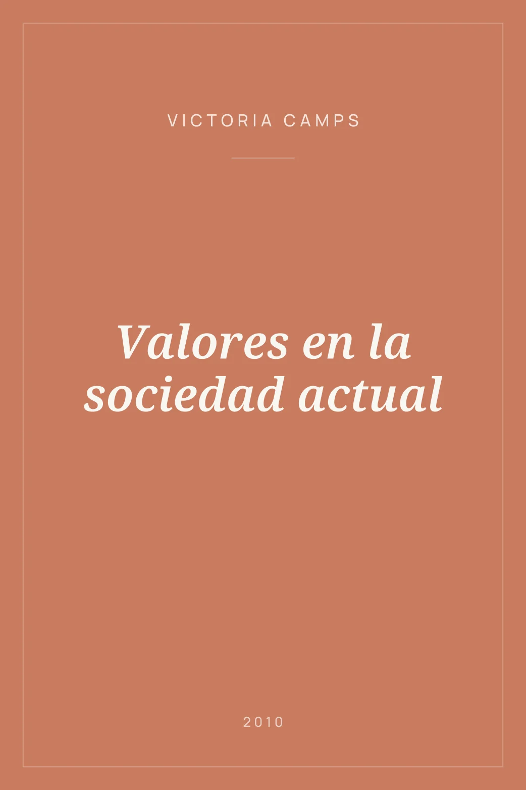 Portada de Valores en la sociedad actual
