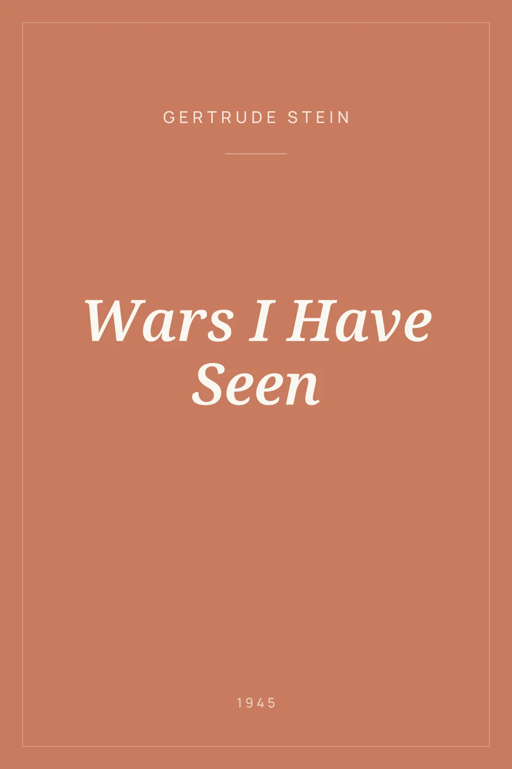 Portada de Wars I Have Seen