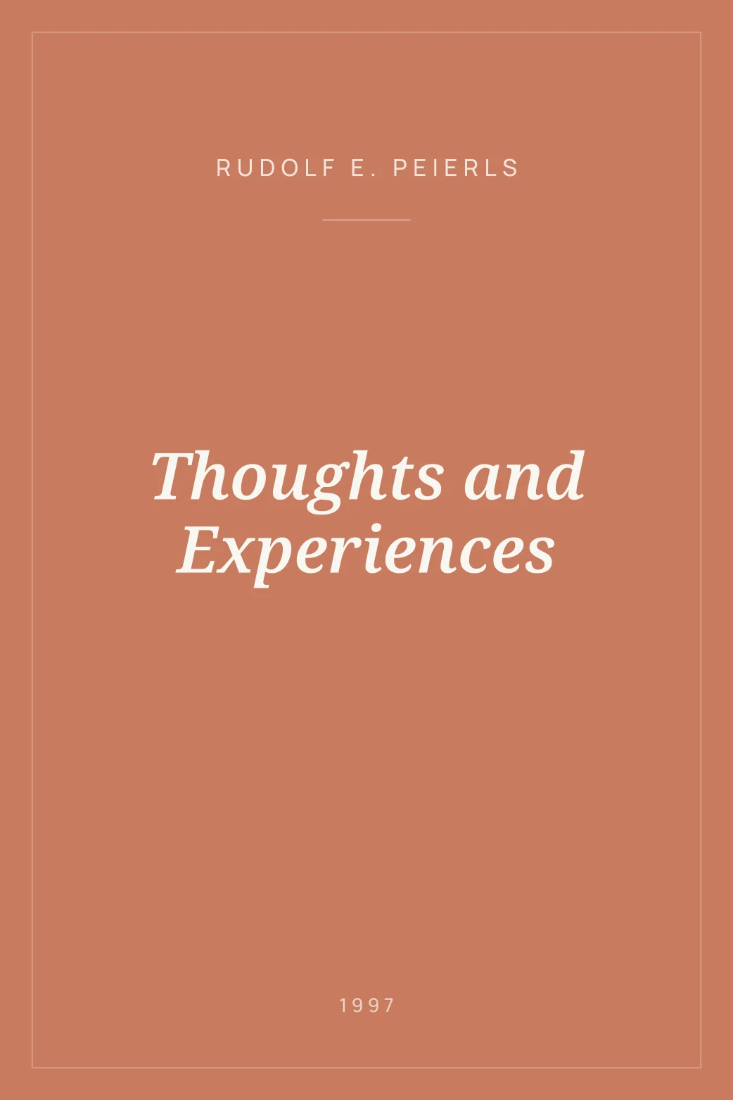 Portada de Thoughts and Experiences