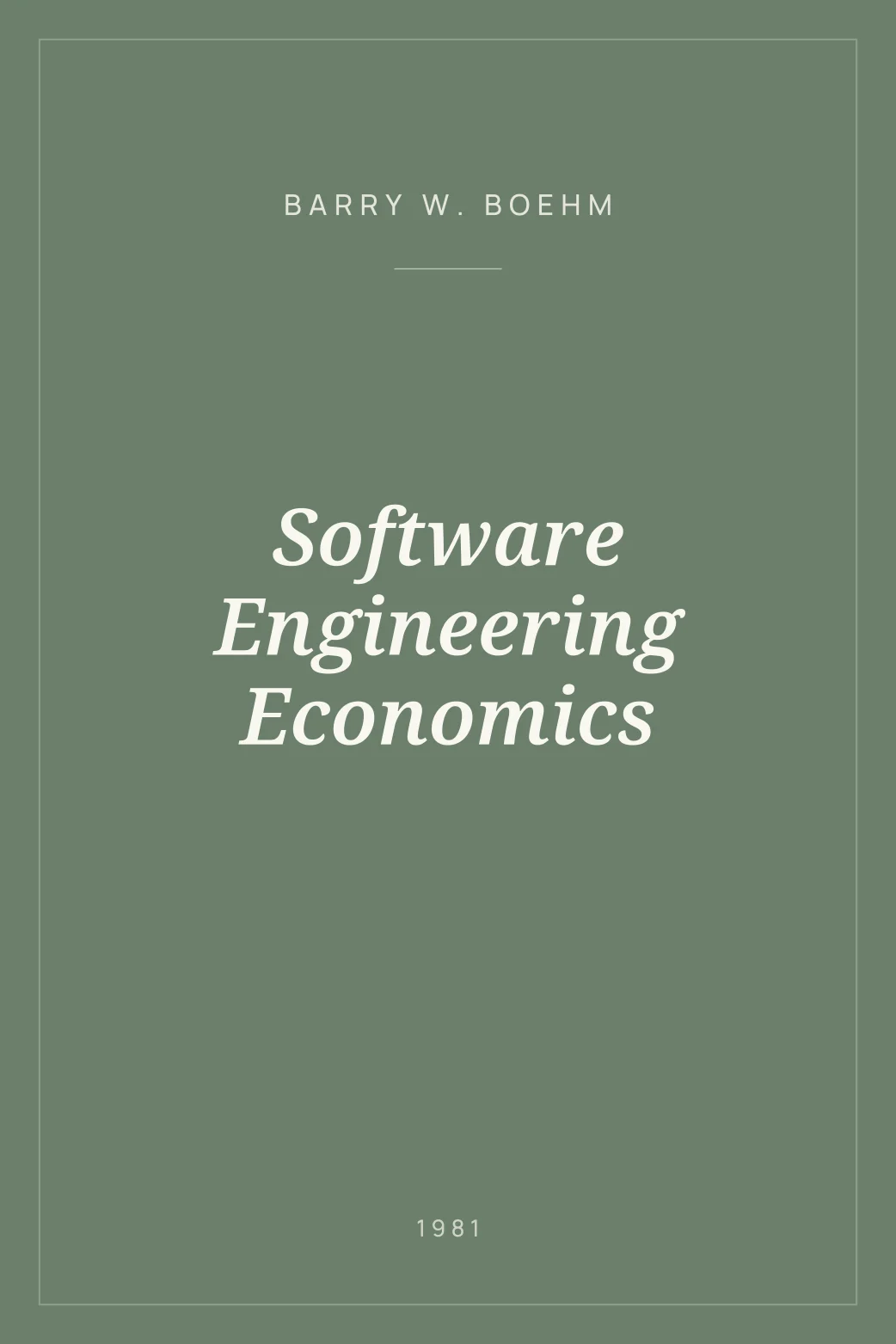 Portada de Software Engineering Economics