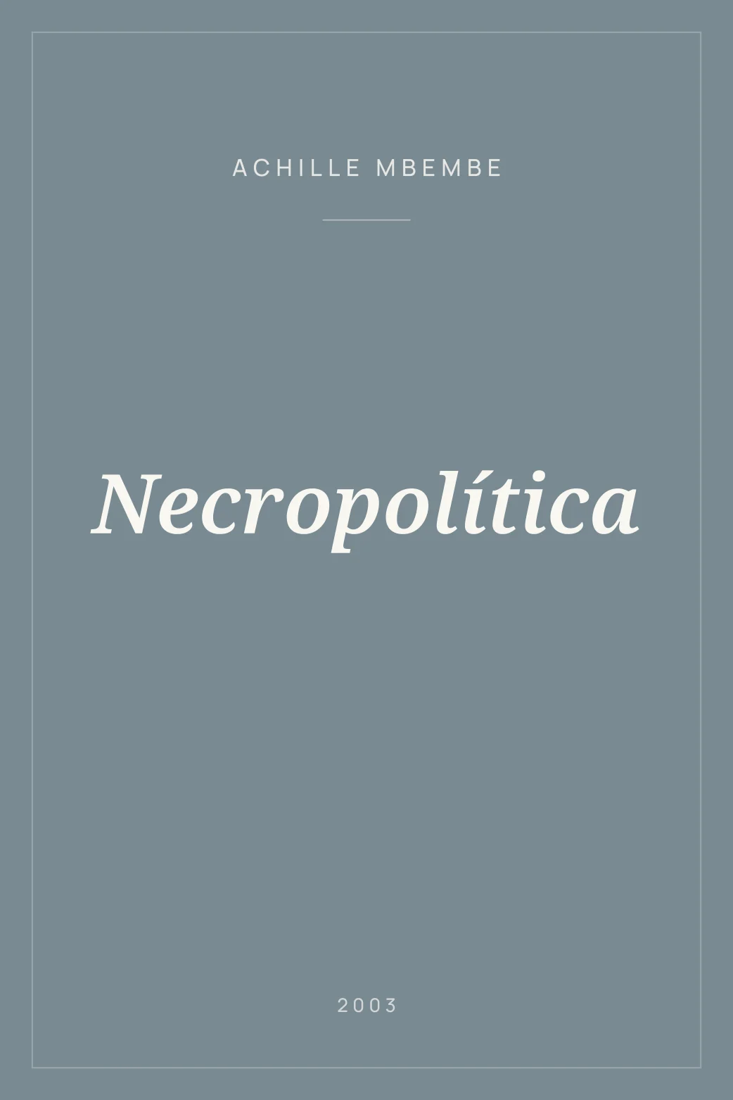 Portada de Necropolítica