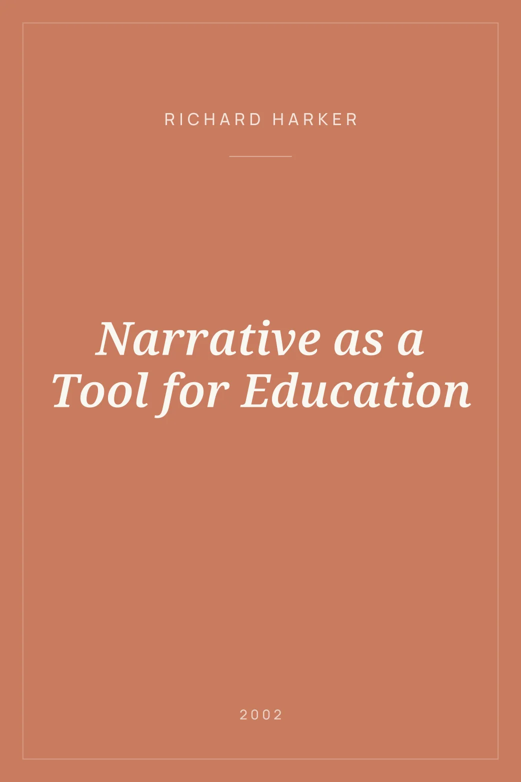 Portada de Narrative as a Tool for Education