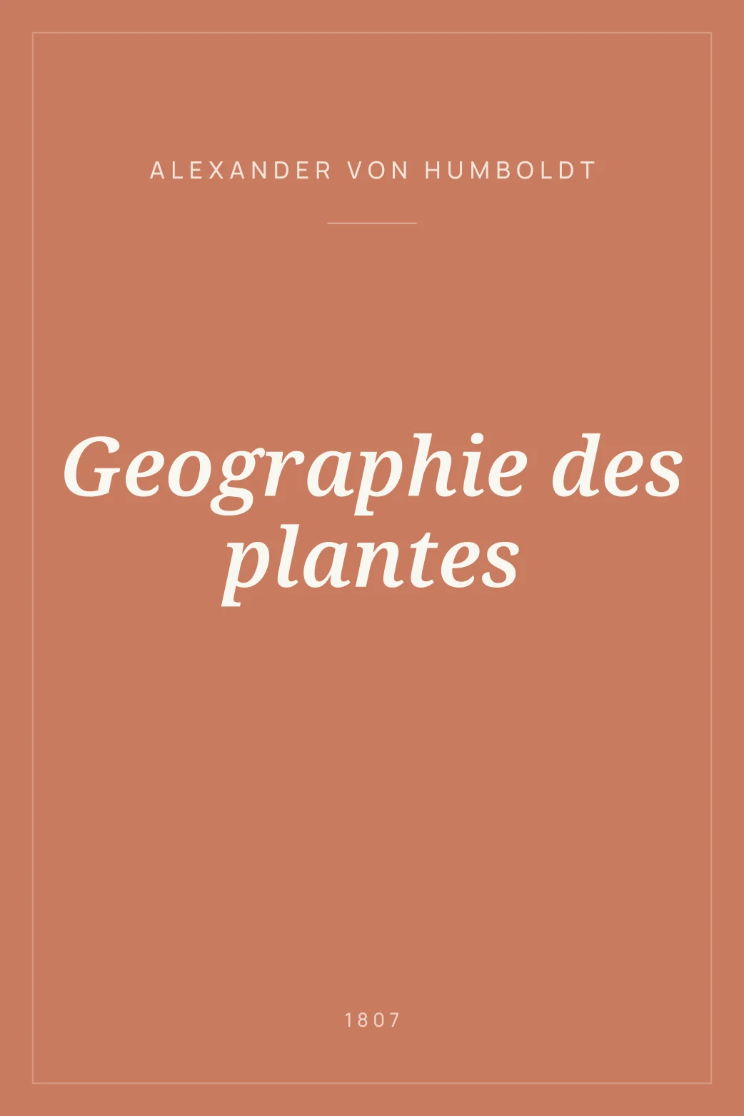 Portada de Geographie des plantes