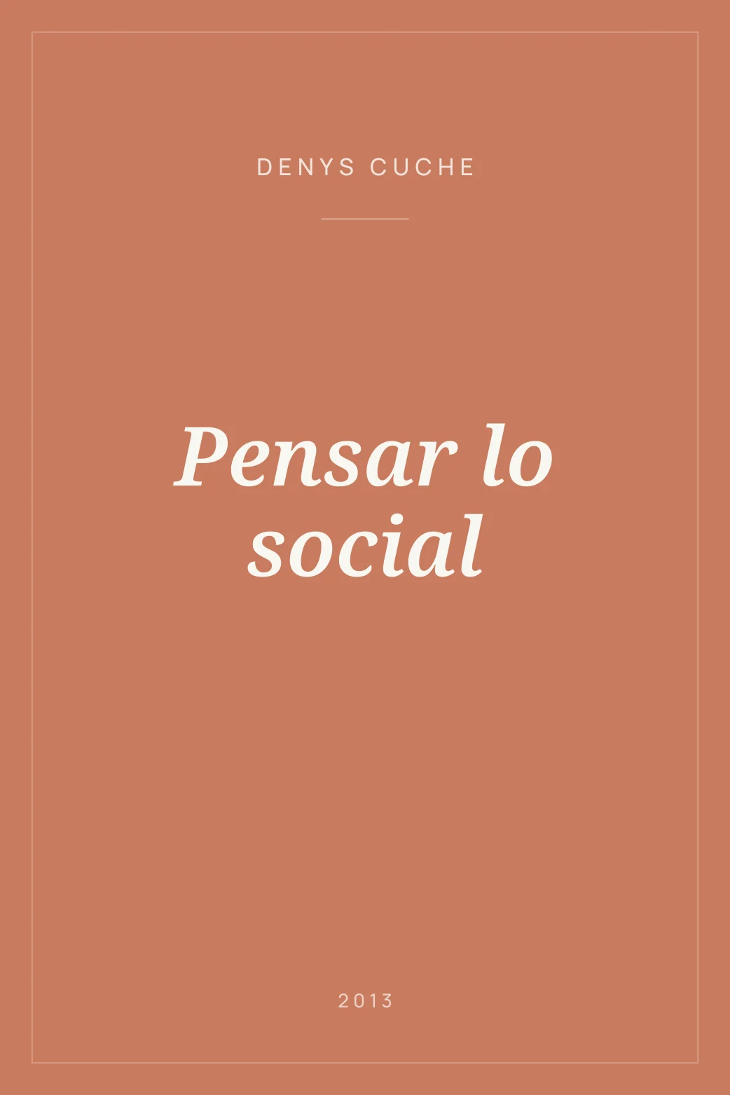 Portada de Pensar lo social