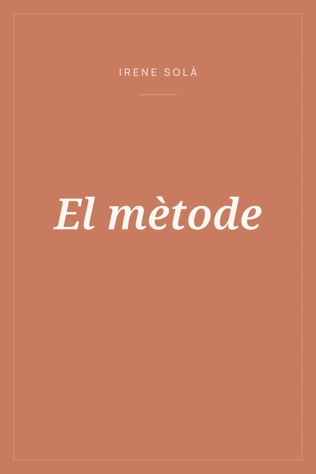 Portada de El mètode
