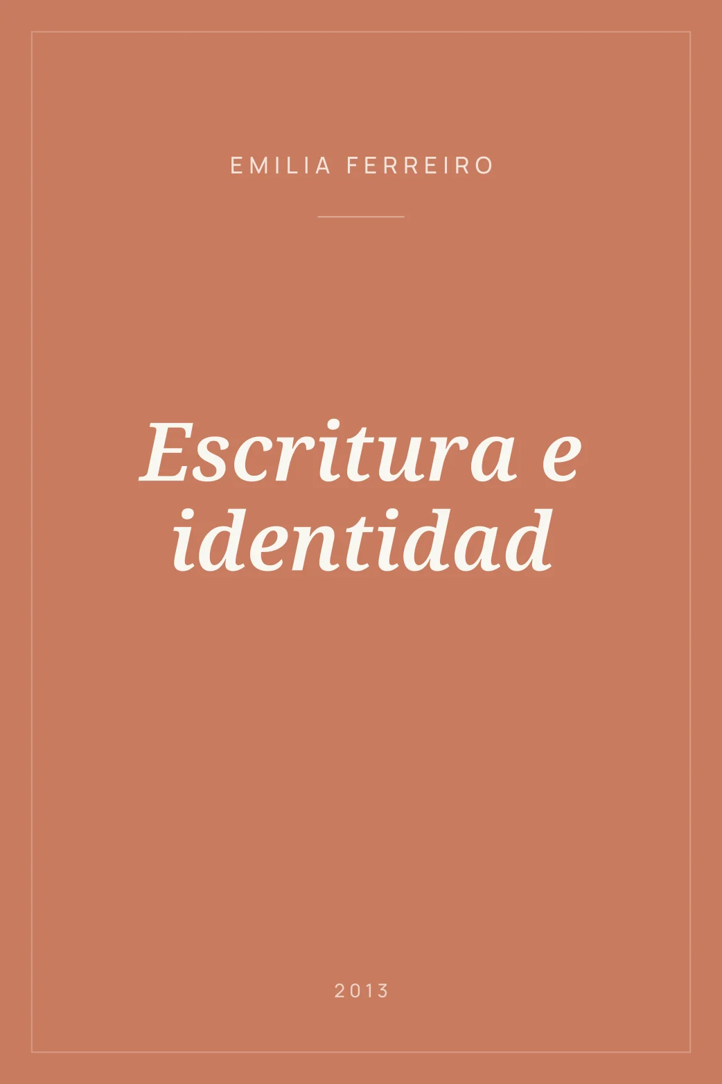 Portada de Escritura e identidad