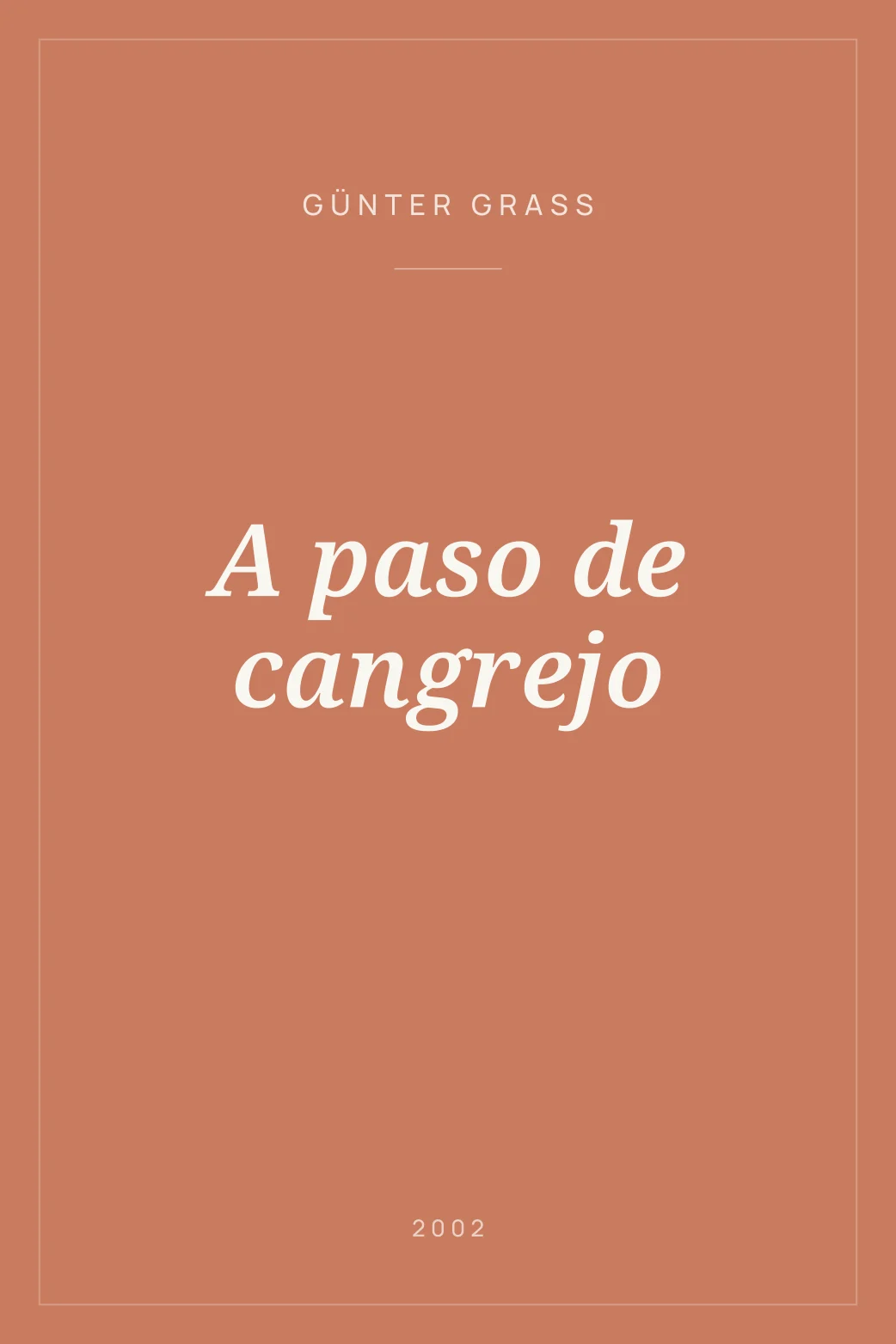 Portada de A paso de cangrejo