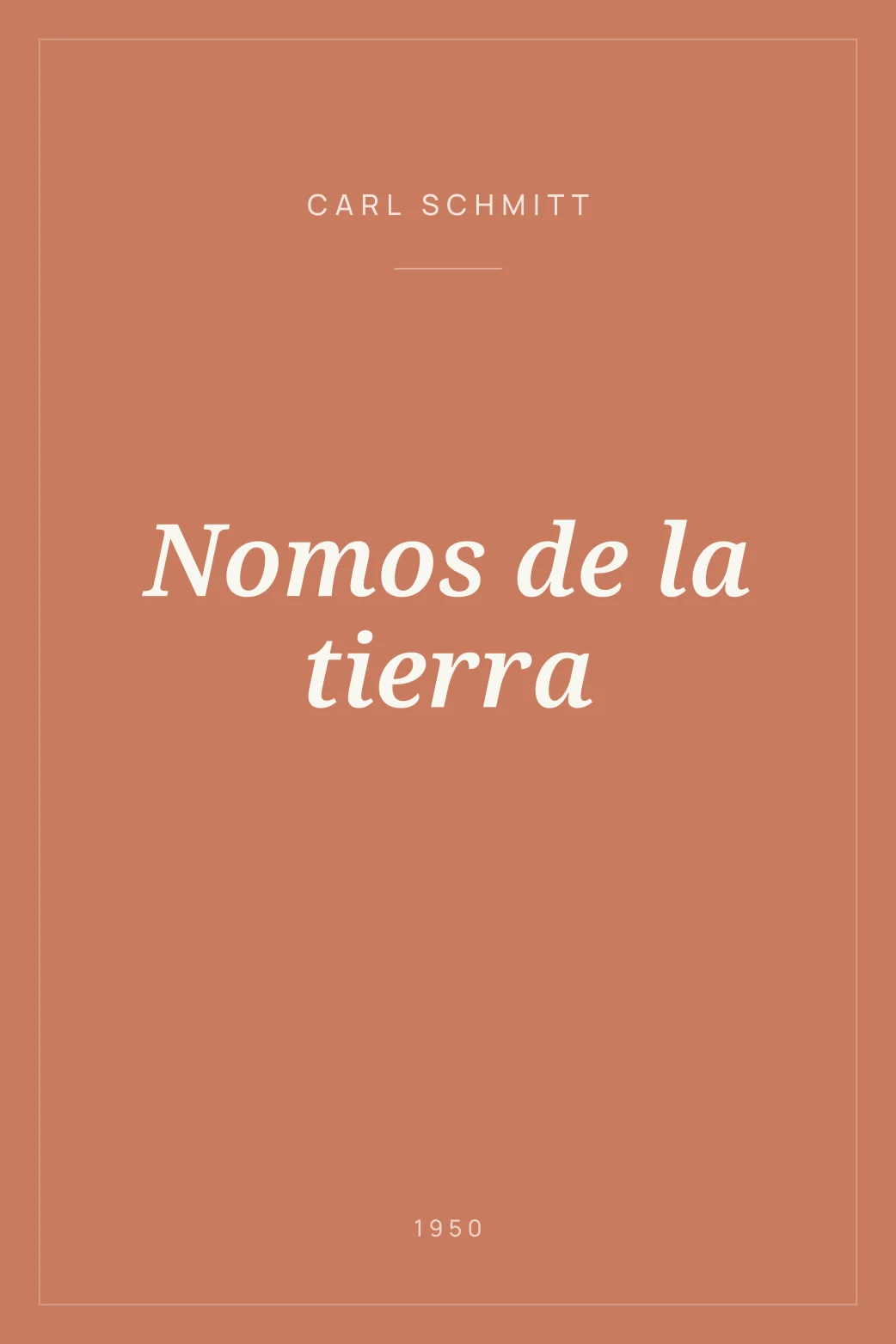 Portada de Nomos de la tierra