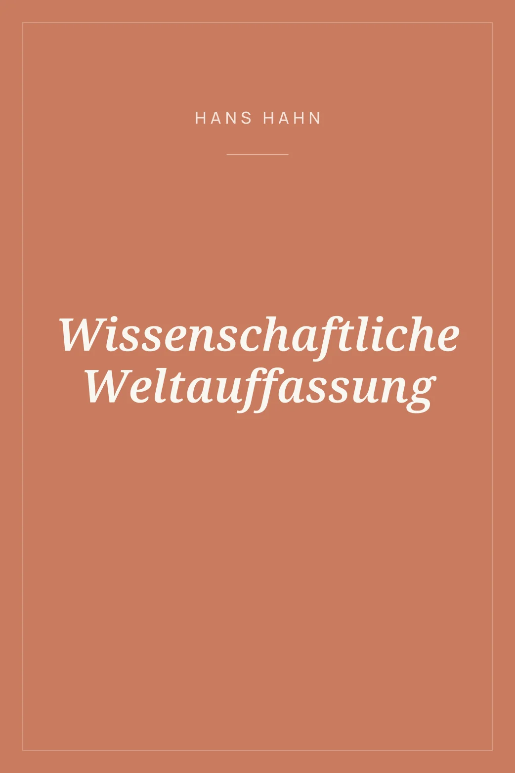 Portada de Wissenschaftliche Weltauffassung