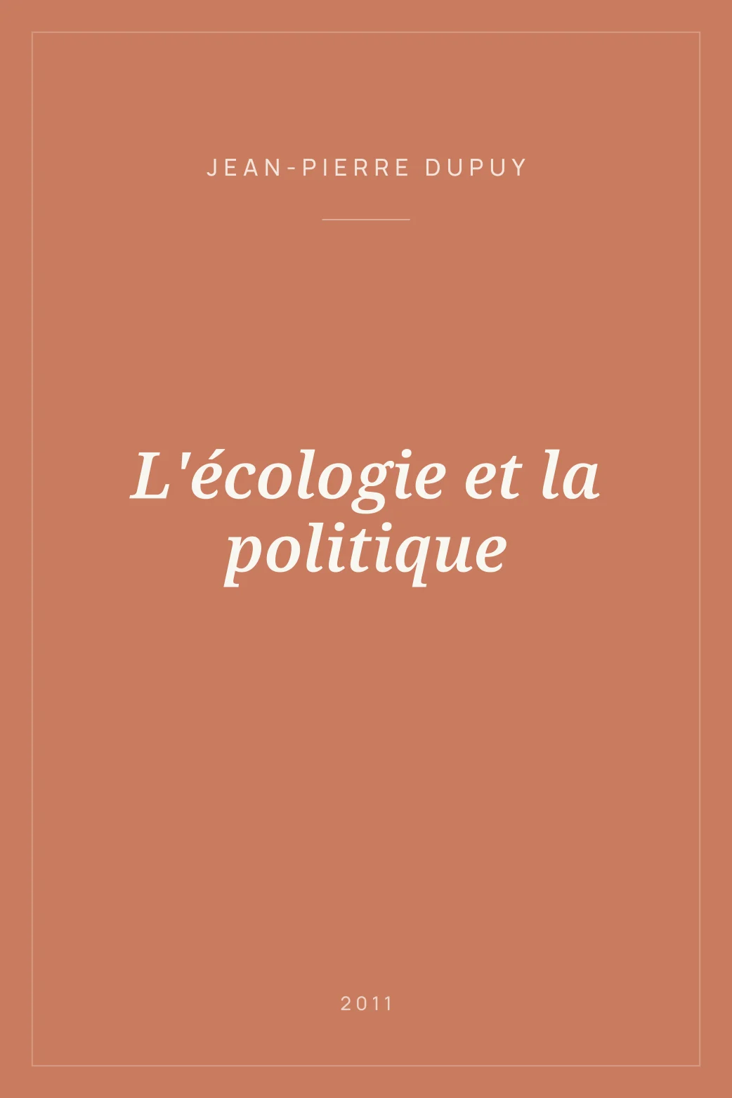 Portada de L'écologie et la politique