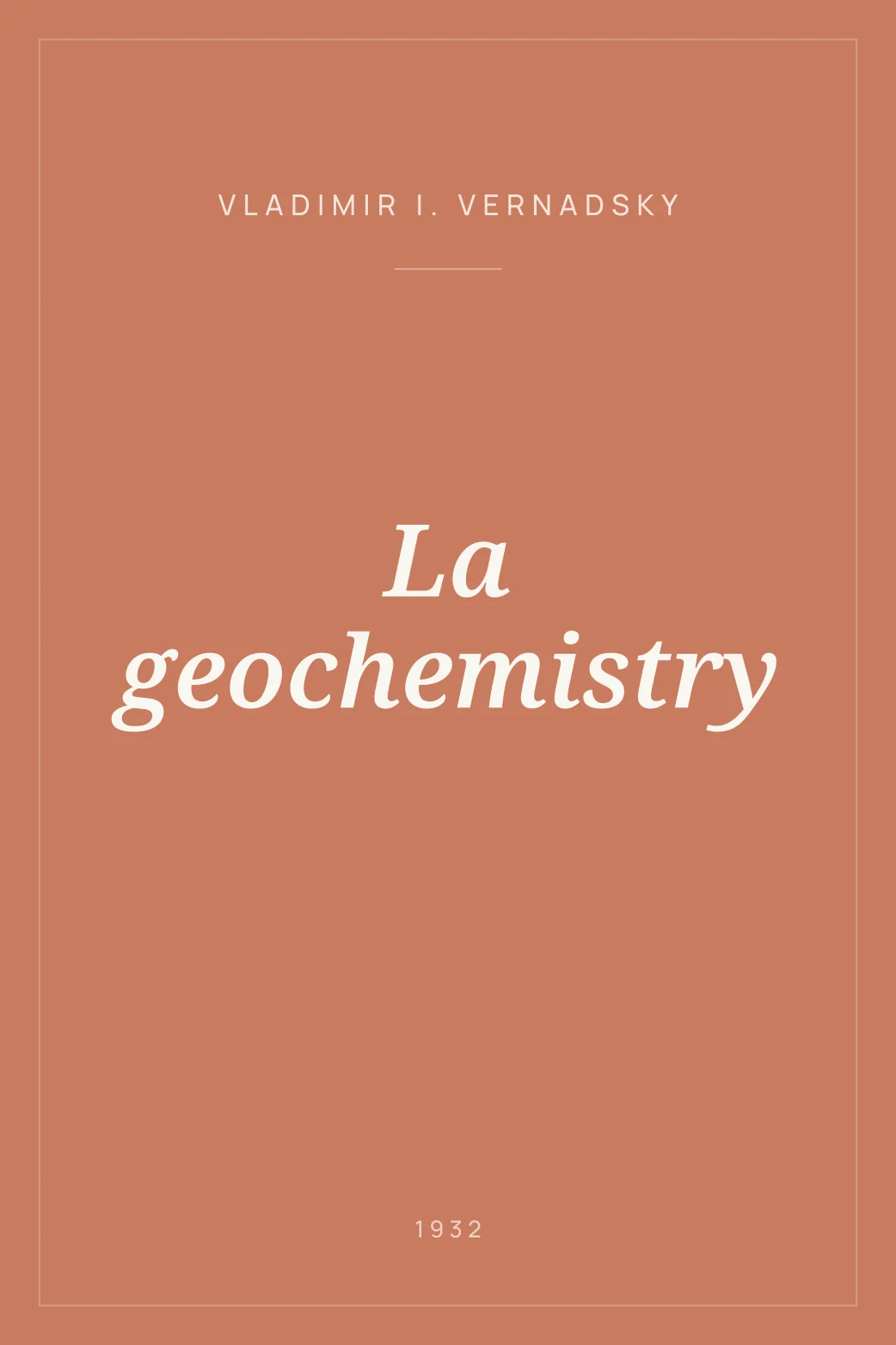 Portada de La geochemistry