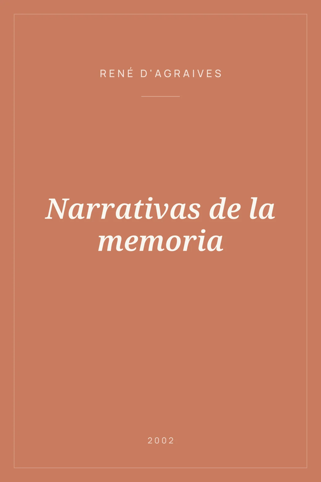 Portada de Narrativas de la memoria